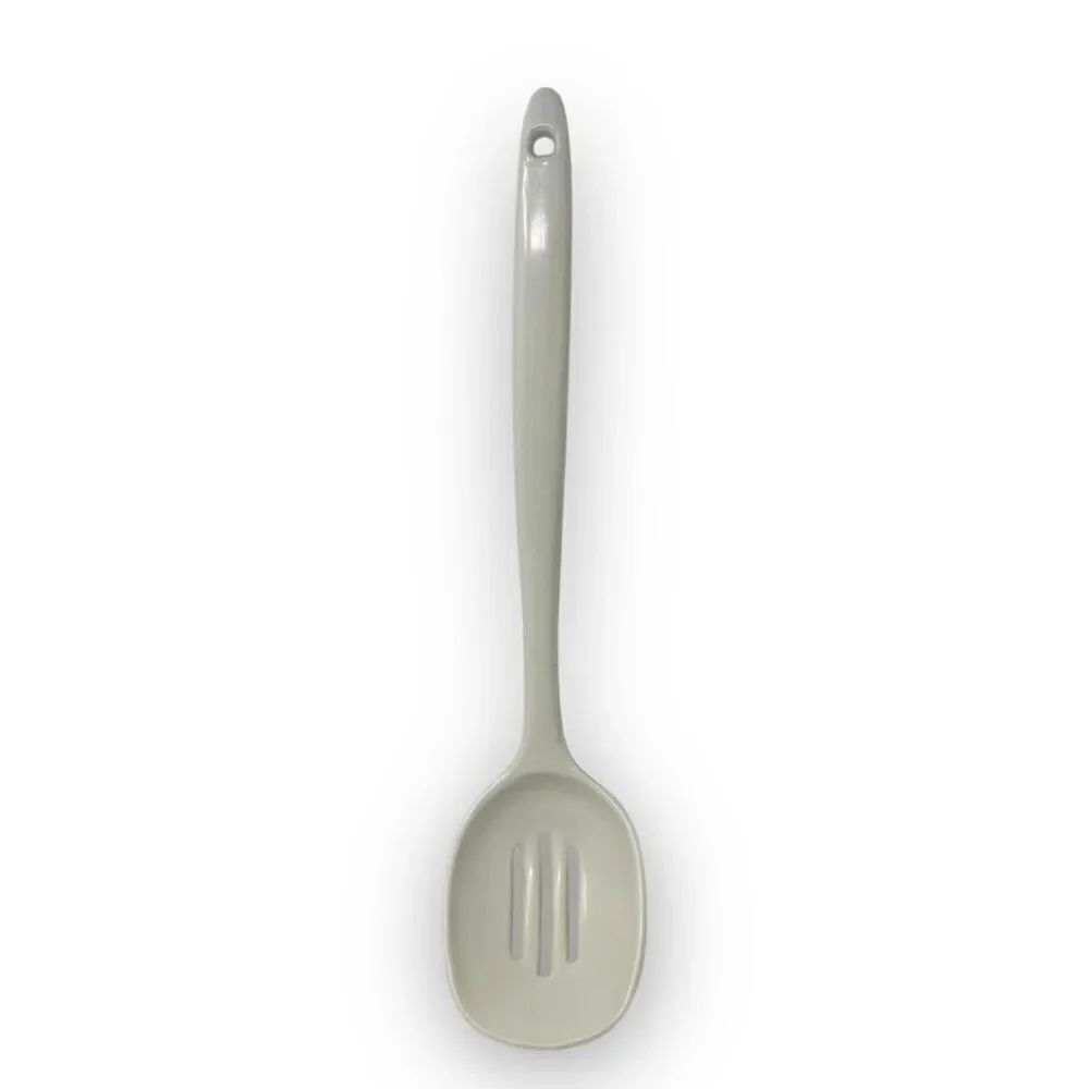 Melamine Ware White Slotted Spoon Vintage Kitchen Utensil Made In Taiwan Used